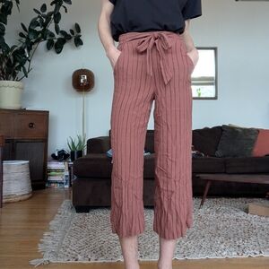 Wilfred Terracotta Tie-Waist Cropped Pants